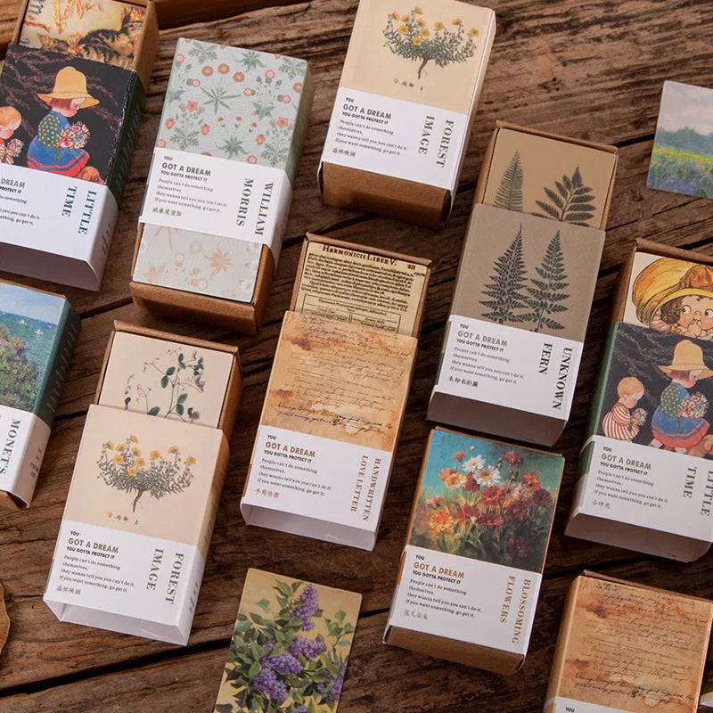 100 retro small book design double-sided paper memo notes in seven colour variations