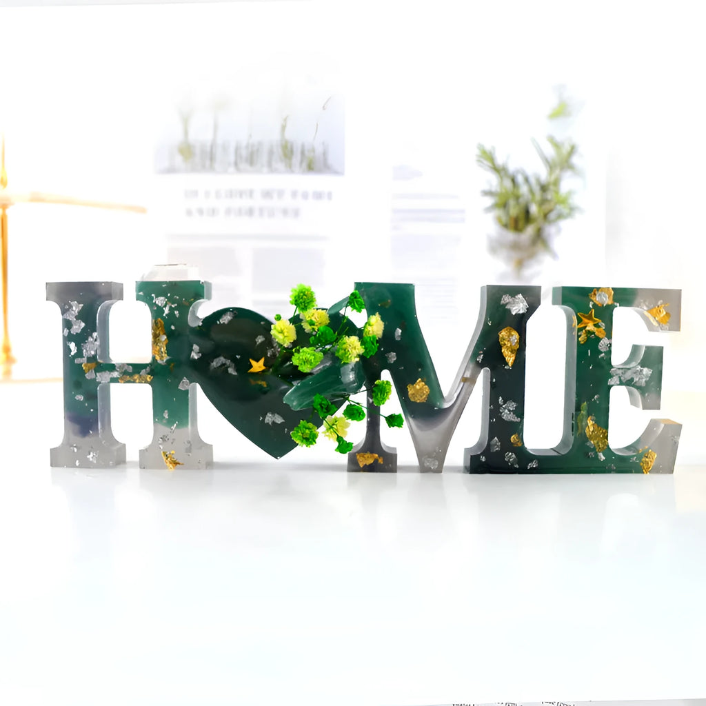Silicone epoxy resin mould for crafting abrasive finish English word letters