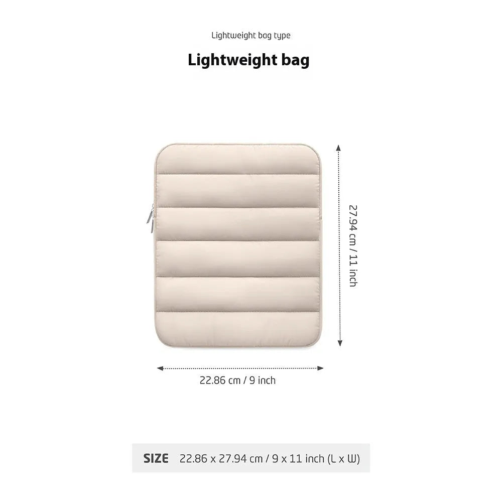 Fluffy air feeling laptop sleeve for 9.7 to 11 inch devices in black colour with elastic sides