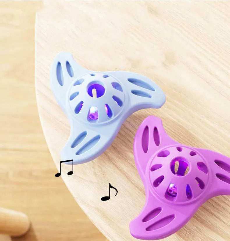 Blue bite-resistant boomerang dog toy with molar edges for medium and large dogs.