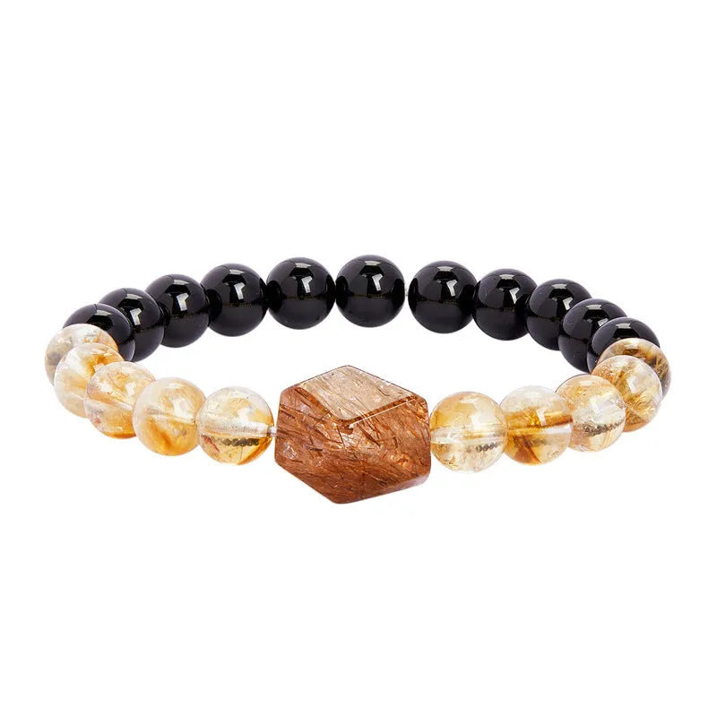 Natural obsidian women's bracelet in Ink Cloud Jinhua design with Ink Rhyme colour option