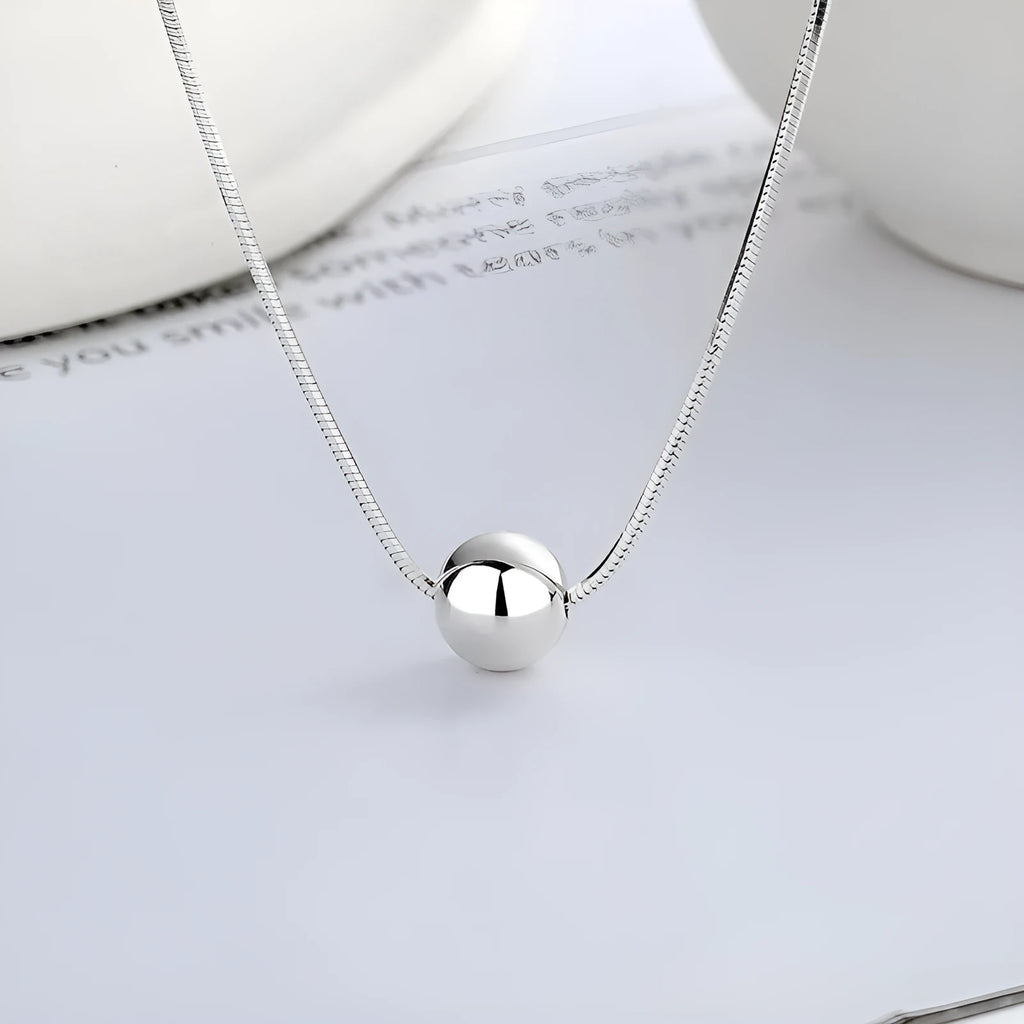 925 sterling silver clavicle chain necklace with small balls pendant in YFL376 colour