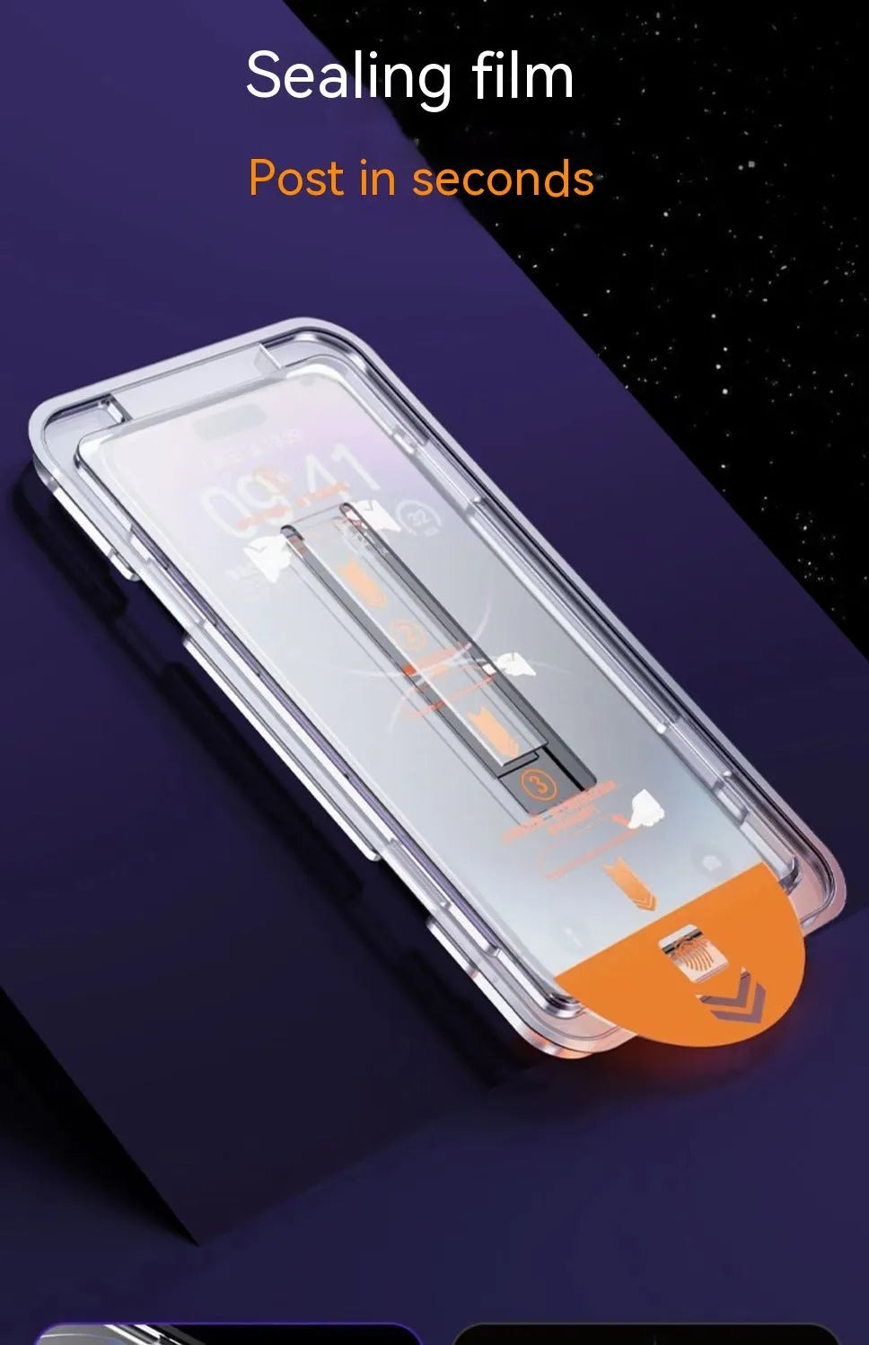 Tempered glass screen protector for iPhone with anti-fingerprint and anti-blue light features.
