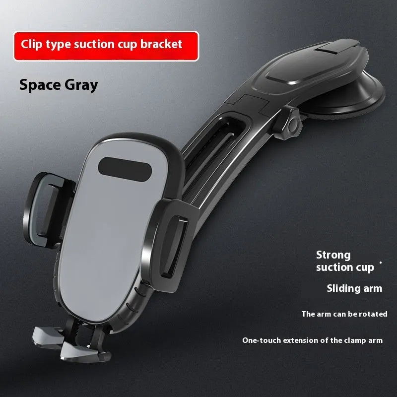 Car centre console magnetic suction cup bracket universal plastic phone holder black colour on dashboard