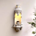Aromatherapy plaster wall lamp for altar or corridor, gypsum body, warm halogen light, external wax melting version
