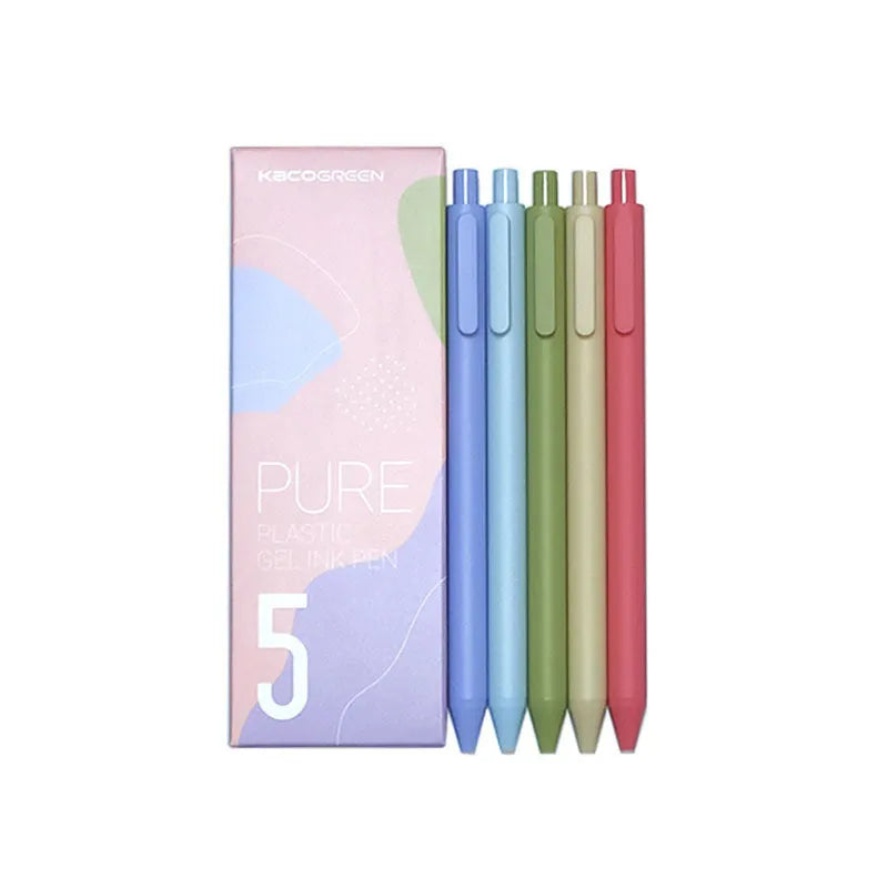 Candy Color Gel Pen 0.5mm fine tip plastic body five pack in assorted colours