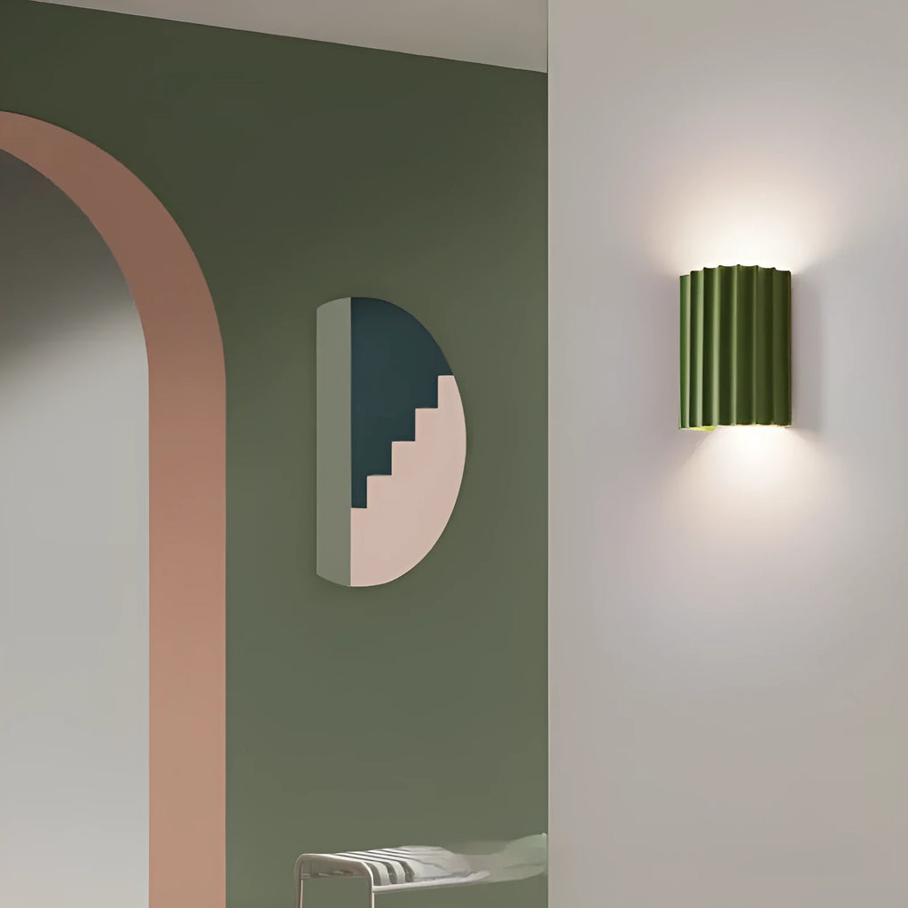 Nordic Macaron hallway wall lamp in dark blue, grey, green, orange, or white finish