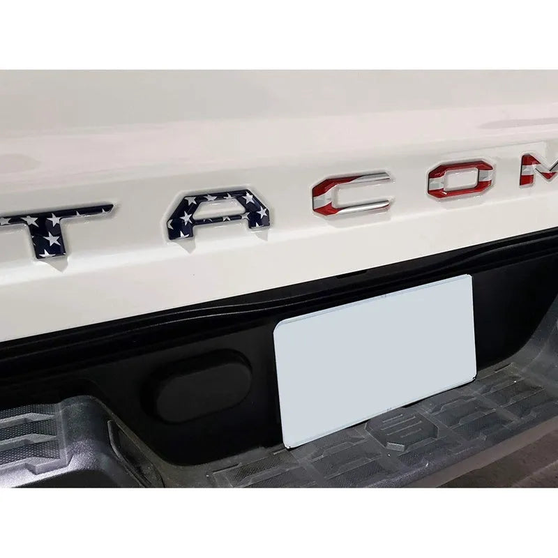 Takuma pickup truck tail box 3D car labeling acrylic sticker, national flag design, 31x4.5x0.5cm