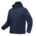 Men's hooded long-sleeve corduroy winter jacket in mud colour, navy blue, grey, military green or black, sizes M to XXXXL.