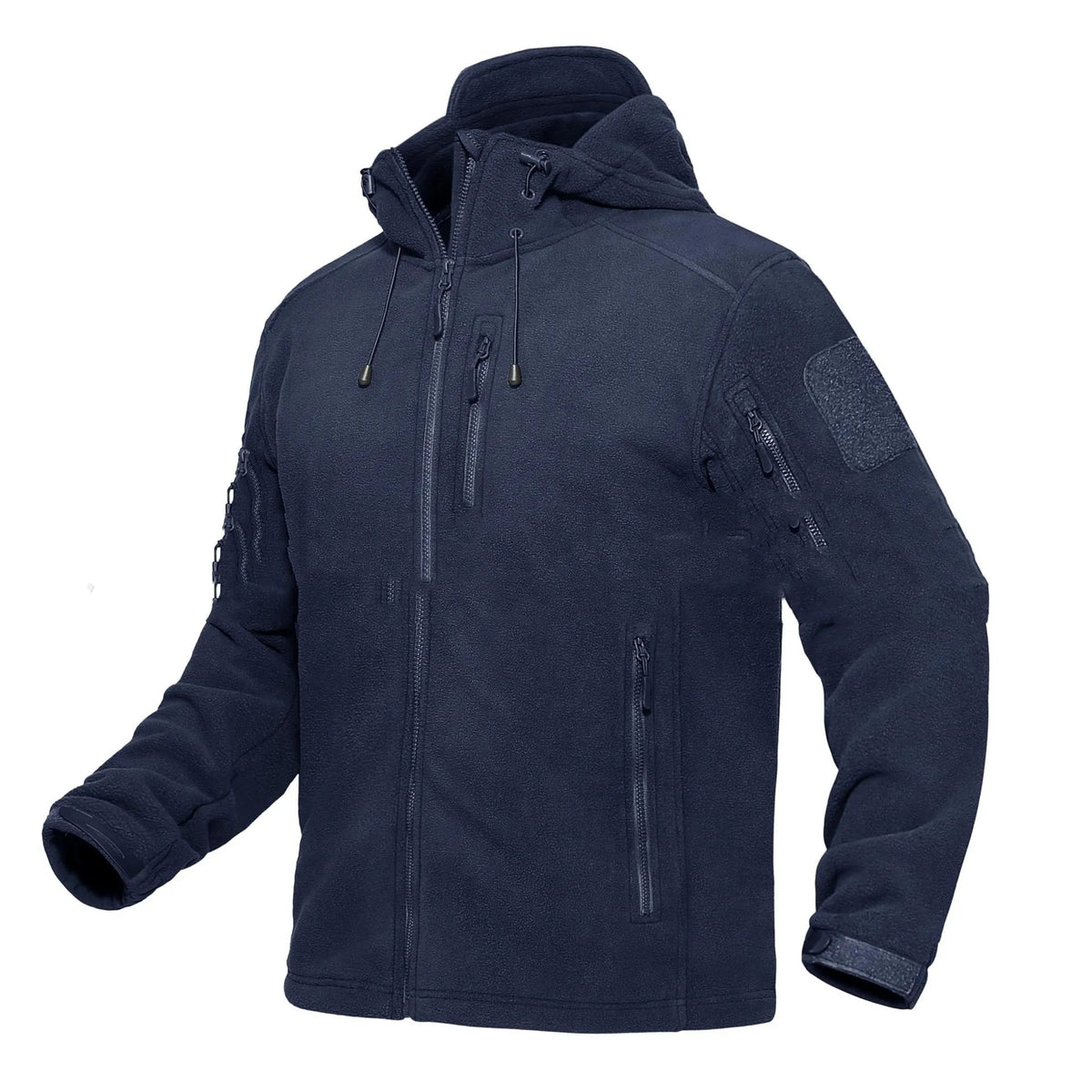 Men's hooded long-sleeve corduroy winter jacket in mud colour, navy blue, grey, military green or black, sizes M to XXXXL.