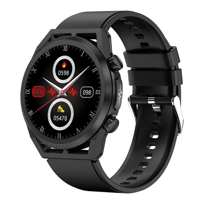 Non-invasive blood sugar testing smart watch with ECG and 1.39 inch IPS HD screen, metal alloy shell