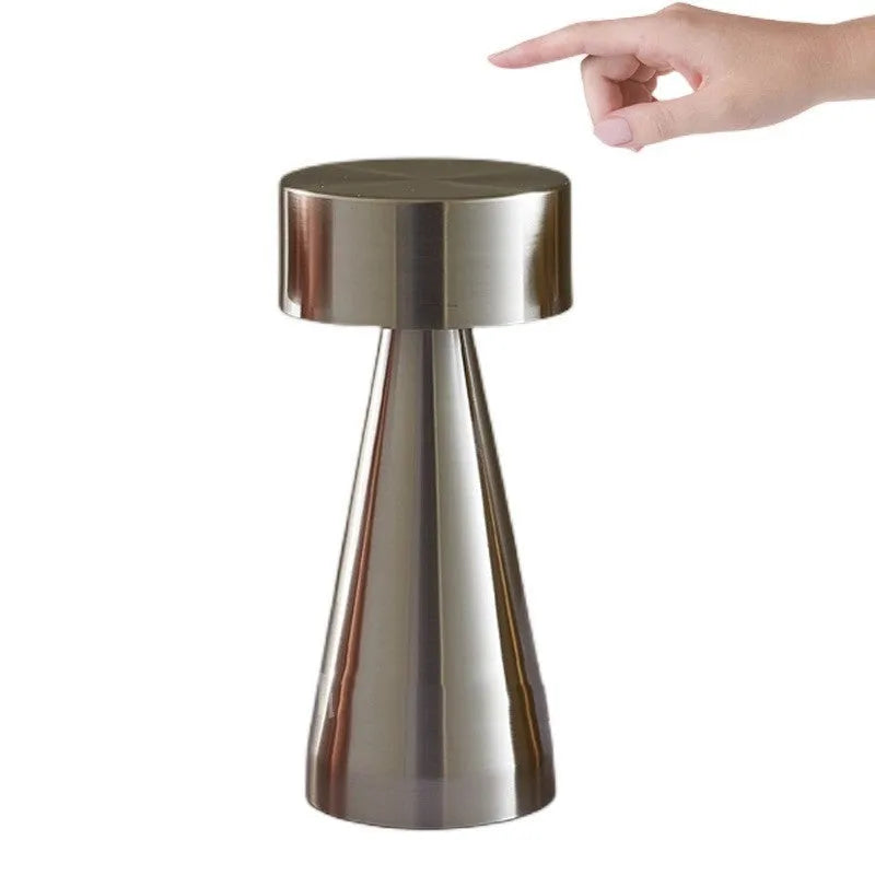 Rechargeable touch table lamp in gold, bronze or silver with three-colour dimming and charging cable