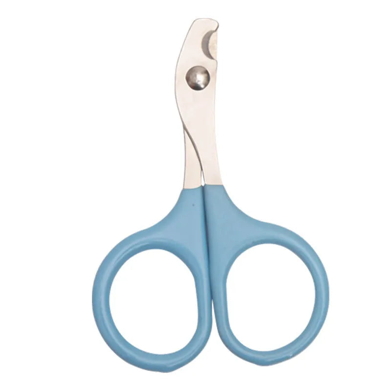 Pet nail clippers with stainless steel blades and coloured non-slip handles