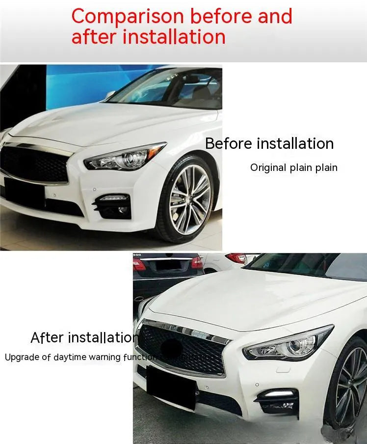 Infiniti Q50 Q70 front bumper LED daytime running and turn signal light with ABS housing