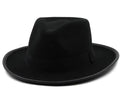 Unisex western cowboy sun hat wide brim satin finish monochrome stitching detail