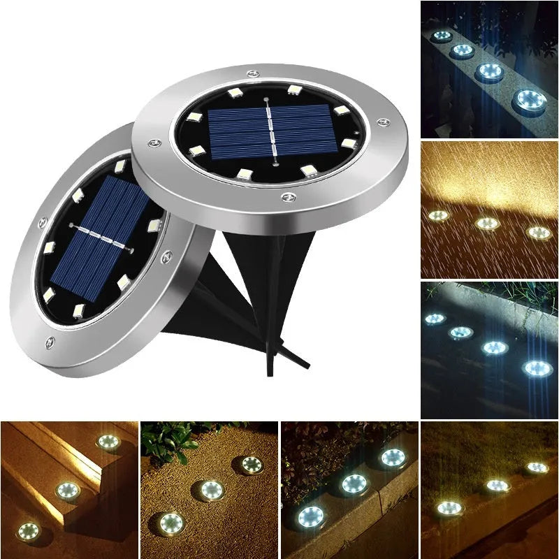 Stainless steel solar underground garden lamp for pathway lighting