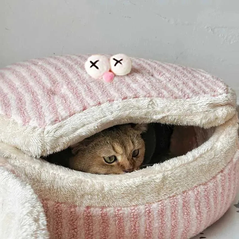 Causeway Braised Sandwich Cat Nest 45cm closed shape cat bed pink