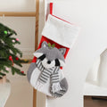 Cartoon Santa Claus cloth gift bag in Fox design with pendant, 43cm long