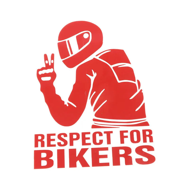 15x11cm motorbike respect decal sticker showing reflective and 3D carbon fibre colour options