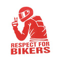 15x11cm motorbike respect decal sticker showing reflective and 3D carbon fibre colour options