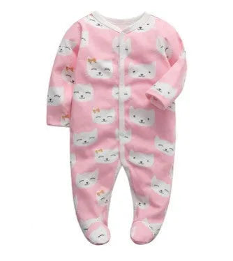 Baby onesie newborn romper long sleeve footed jumpsuit rainbow rabbit print casual wear Class A safety