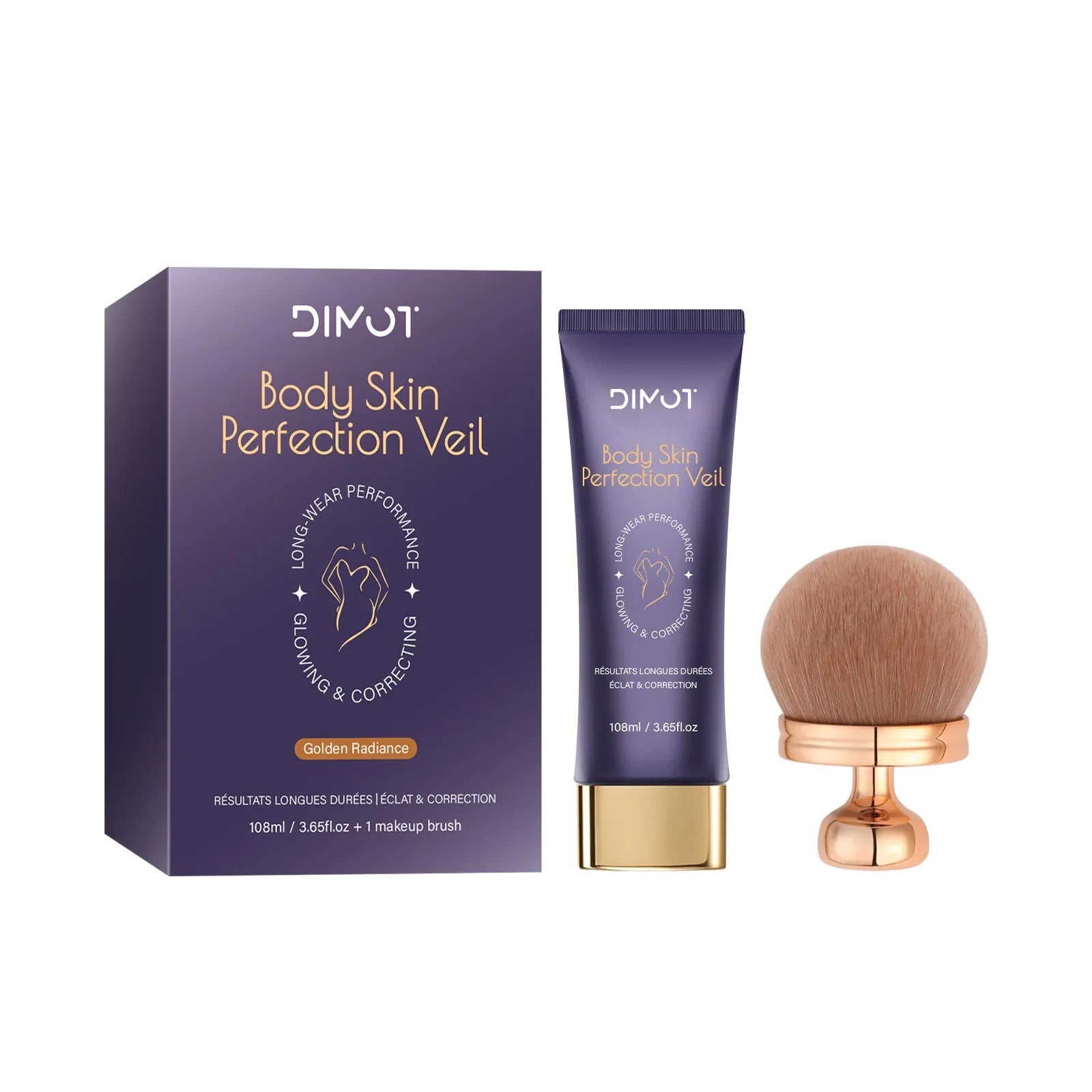 Waterproof body concealer cream with brush for tattoo and birthmark coverage in 108ml container
