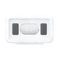 Waterproof plastic phone holder with touch screen mounted on bathroom tile