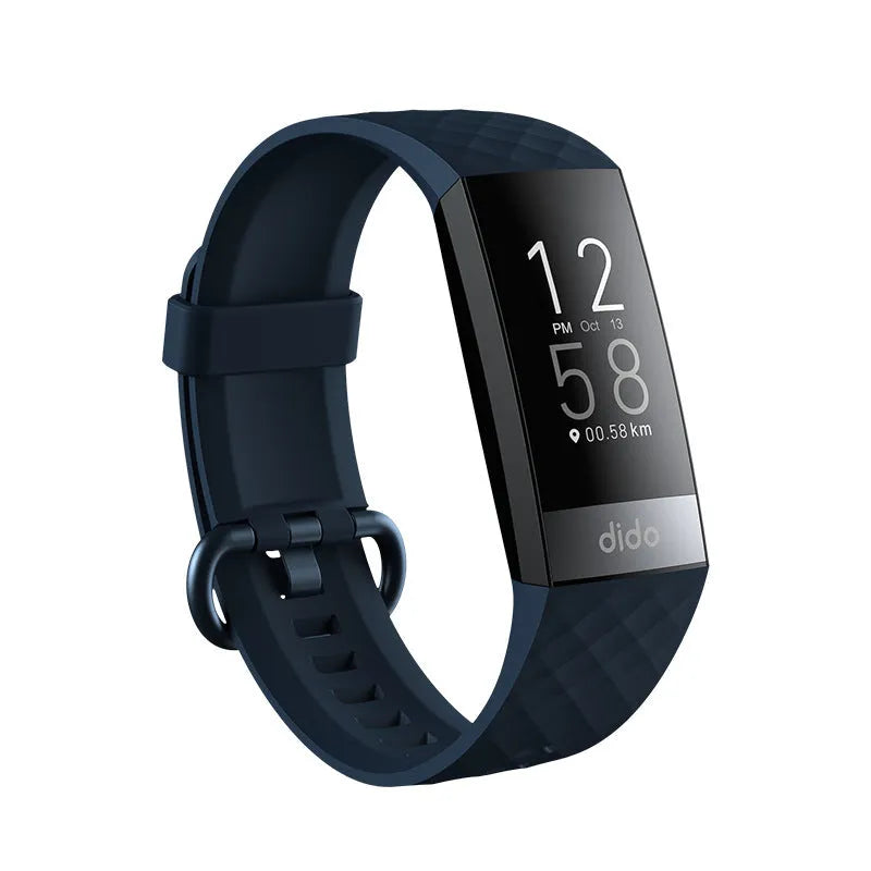 Y6 Black smart health bracelet with 1.1-inch screen on a wrist, showing ECG and heart rate data.