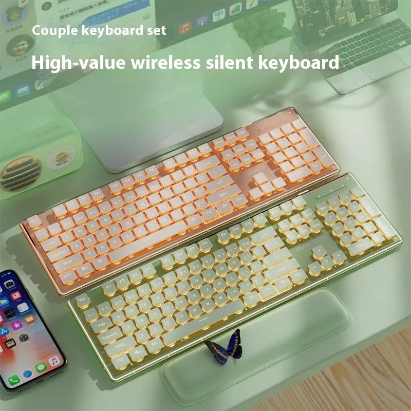 Prewalker V3 keyboard and mouse in retro green colour with mechanical feeling keys