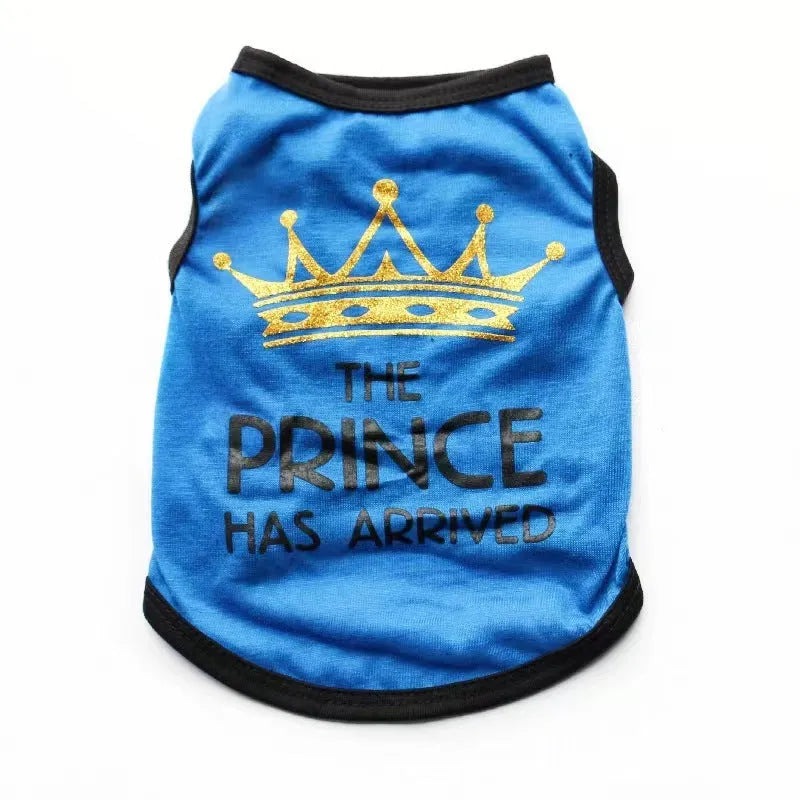 Cotton dog vest for small dogs in various colours, sizes XS to XL, for spring and summer wear.