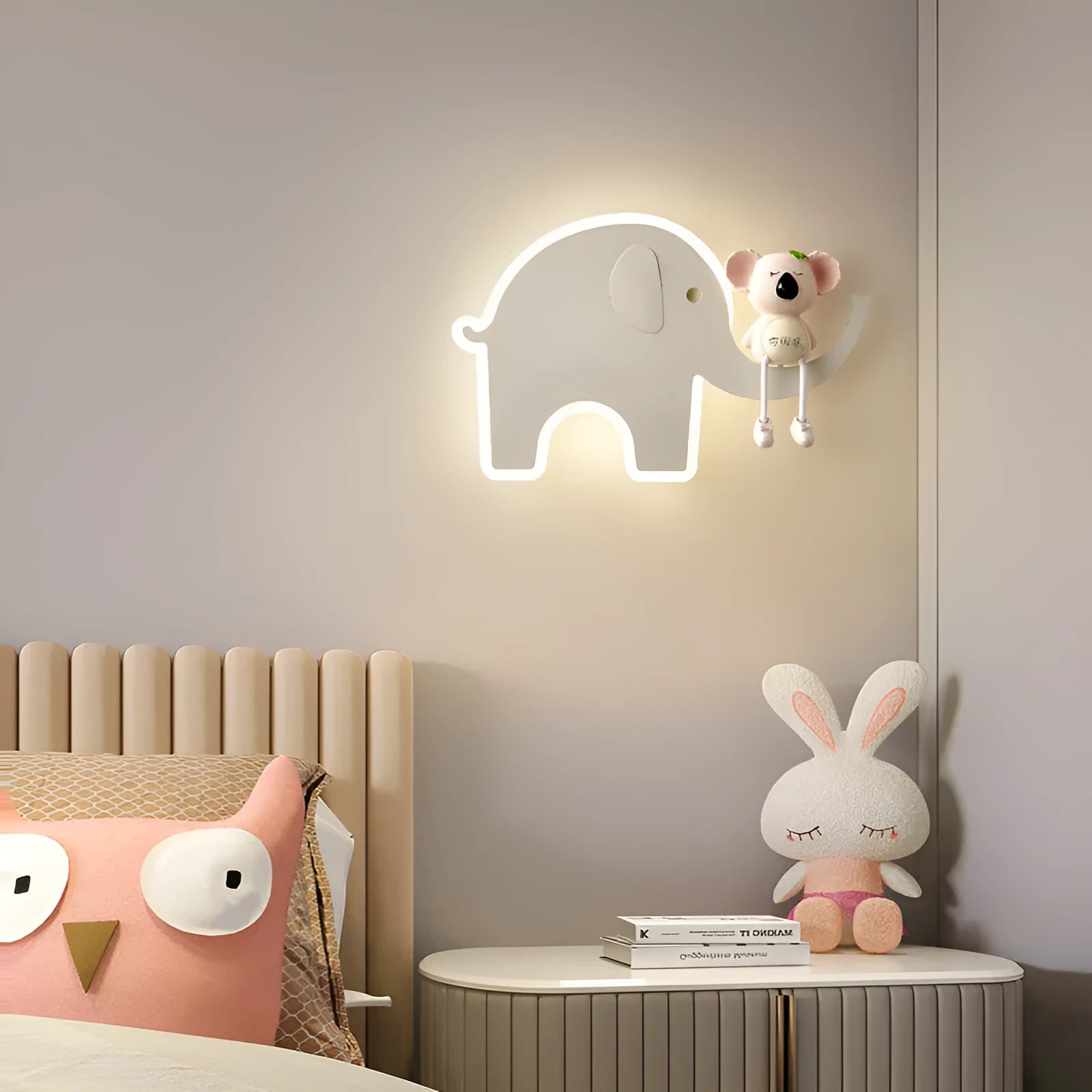 Children's bedroom cartoon wall lamp with iron shade in blue colour option, 400mm size, for bedside use