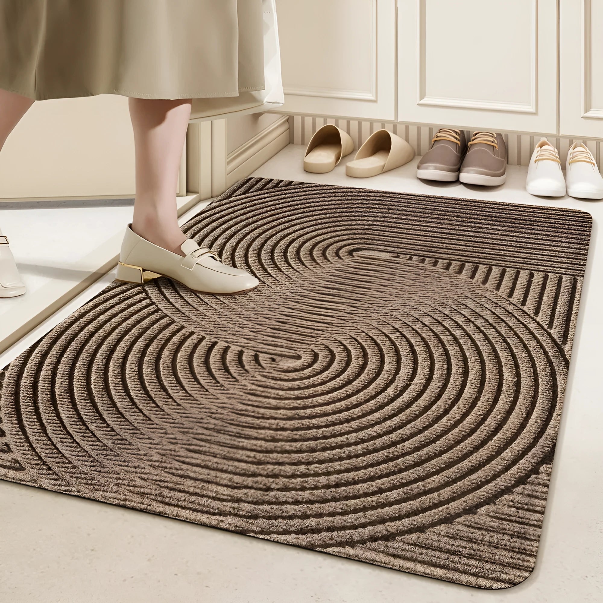 Blue cartoon anime pattern diatom mud entrance floor mat with alien shape, measuring 60 by 90cm.