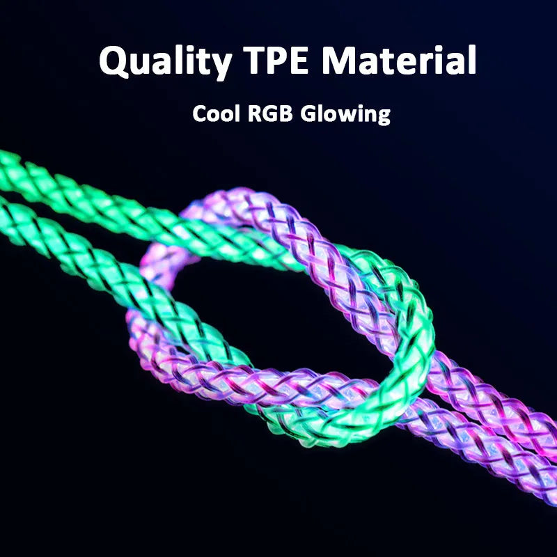 Colourful phantom gradient charging cable with triple splitter connector for charging three devices