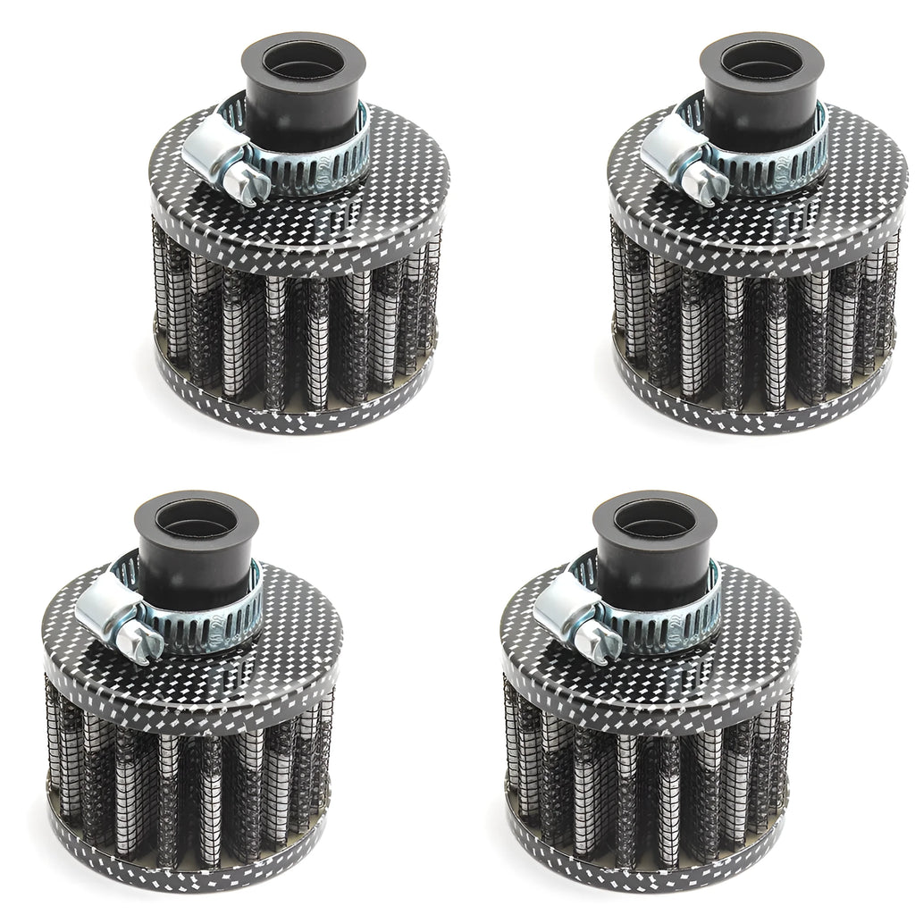 Car modification head air filter in silver with universal fit for engine intake replacement