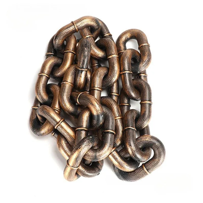 Thick plastic and iron chain dog leash for large dogs in antique silver finish