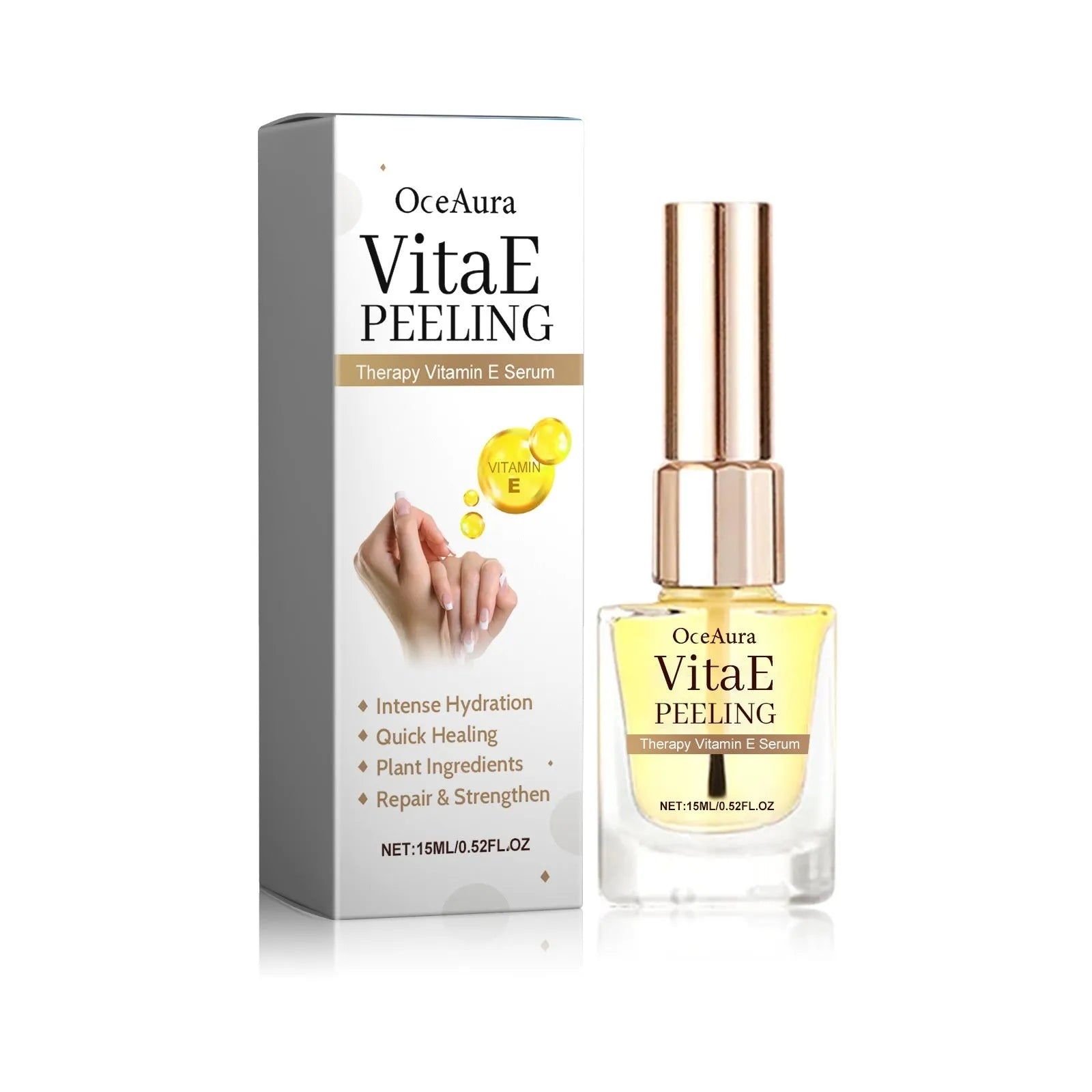 Nail anti-bite bitter nail water 15ml set with treatment solution and two nail files on a white background