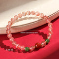 Women's agate fishtail bracelet with ice floating south red white colour pattern and manual craftsmanship