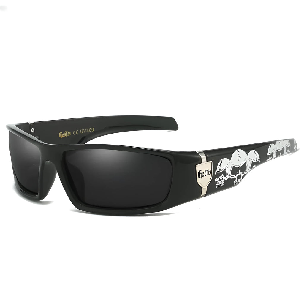 Bandit style hip hop sunglasses model G613 with box frame and polarised PC lenses in various colours