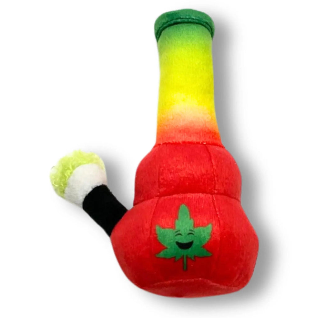 24cm kettle-shaped dog plush toy with sound feature in picture-style pattern