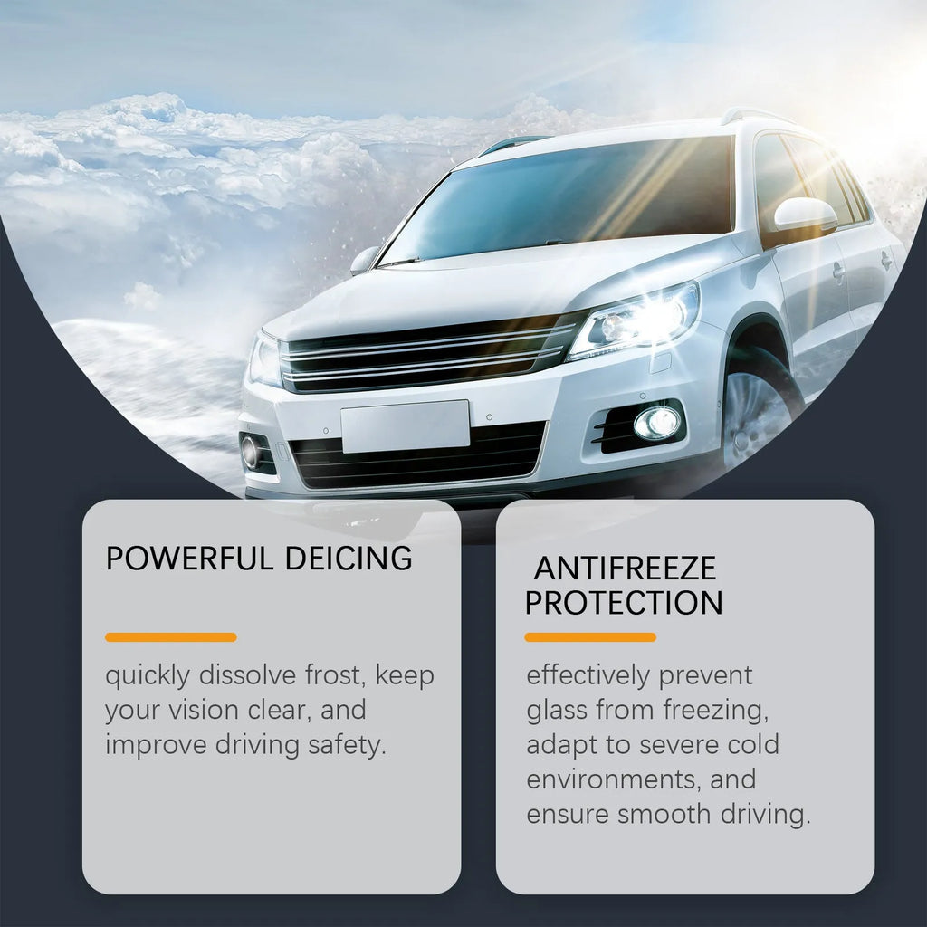 200ml car window windshield deicer bottle, 7.7 x 7.5 x 15.1cm, with water, penetrant and ethanol