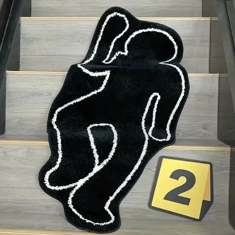 Cartoon non-slip absorbent bathroom mat in polyester fibre, anti-fouling, available in 40x60cm size