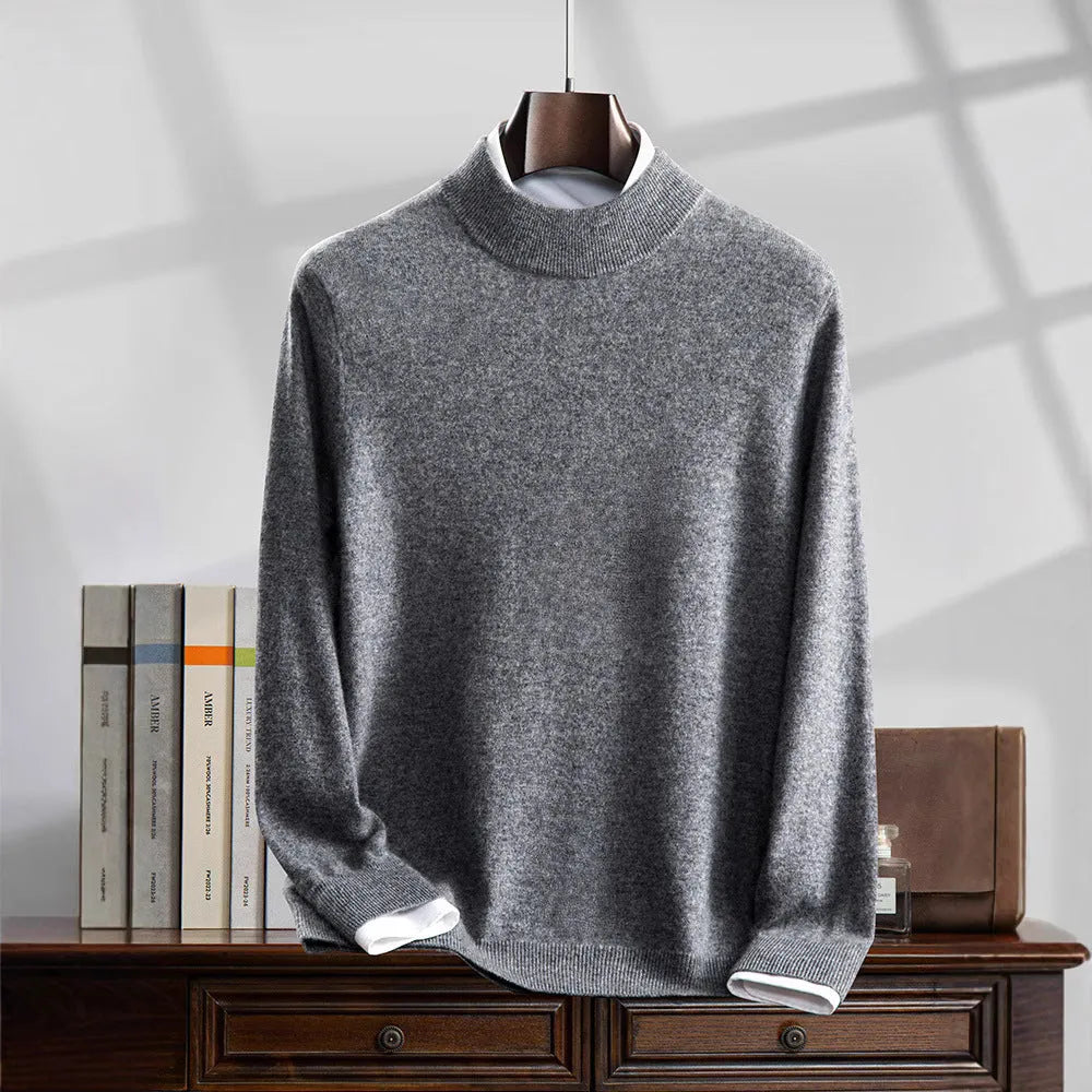 Loose fit knitwear sweater half turtleneck long sleeve pullover solid colour women's casual inner wear