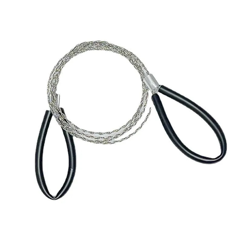 German stainless steel survival wire saw with leather case in black and red colour options.