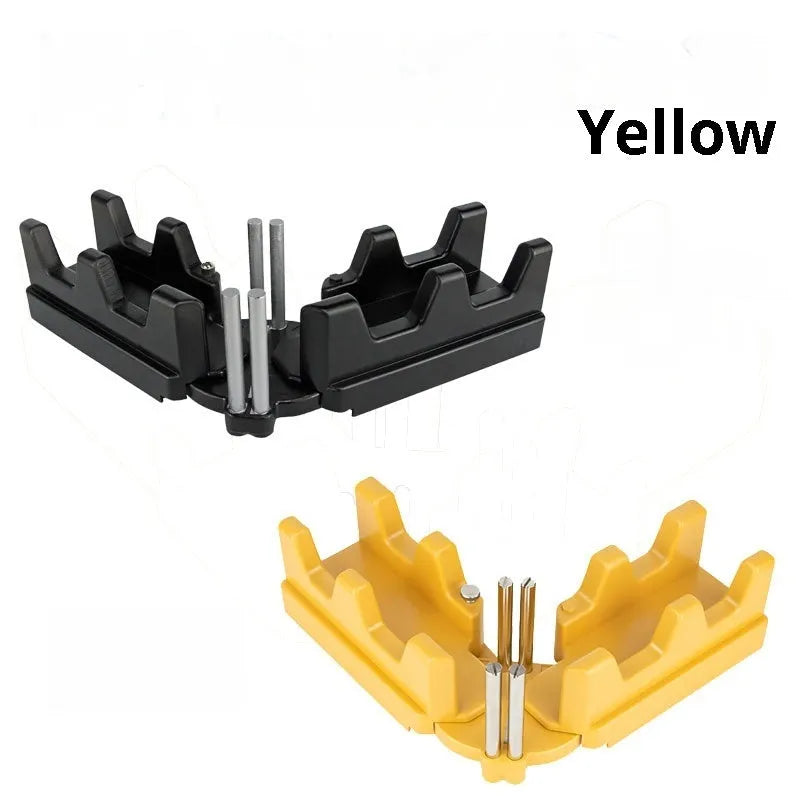 2-in-1 mitre measuring cutting tool in black and yellow with plastic ABS and stainless steel construction for household DIY trim