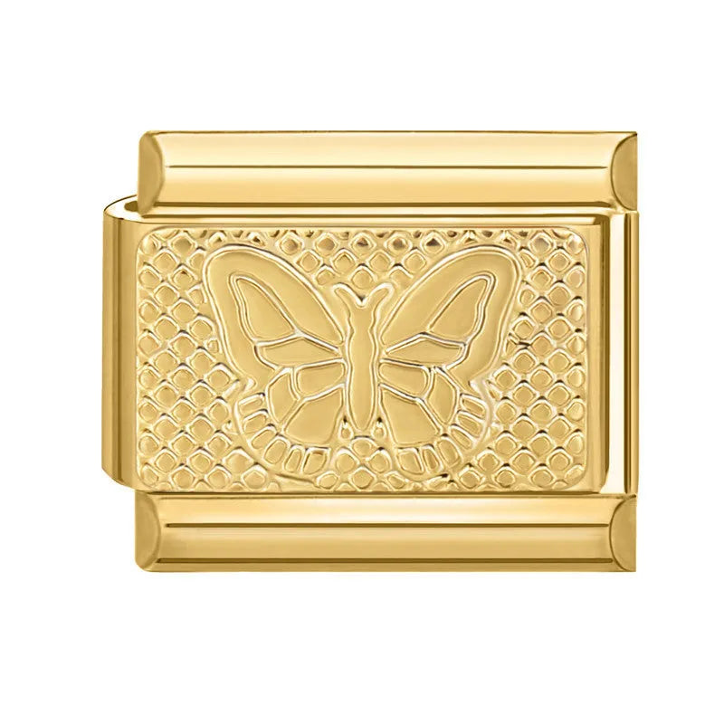 DIY light luxury creative Italian bracelet accessory pendant stainless steel 1x0.9cm drip oil finish gold background