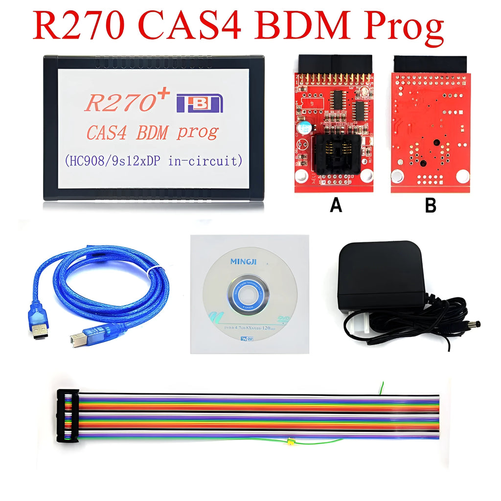 R270 V1.20 CAS4 BDM Programmer Odometer Adjuster with cables for BMW and Mercedes modules