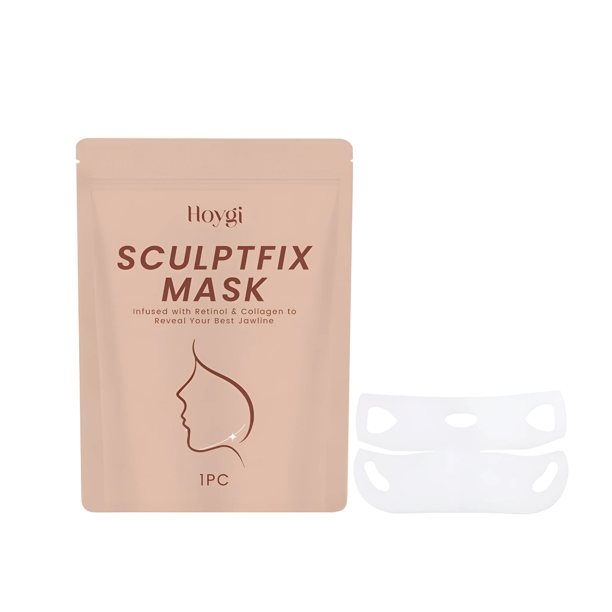 V-shaped chin mask with collagen and retinol for contouring treatment