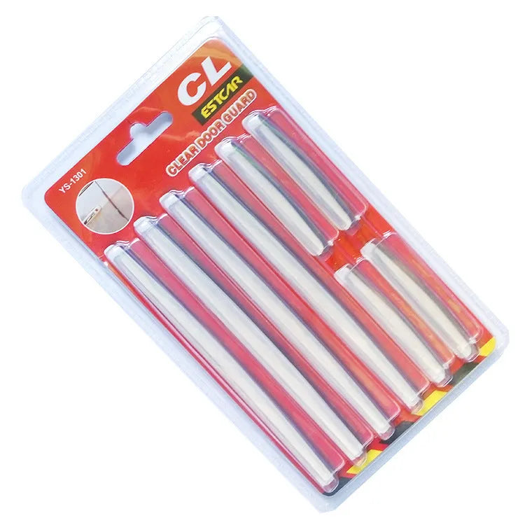 White plastic car door edge anti-collision strip, one set, general vehicle use