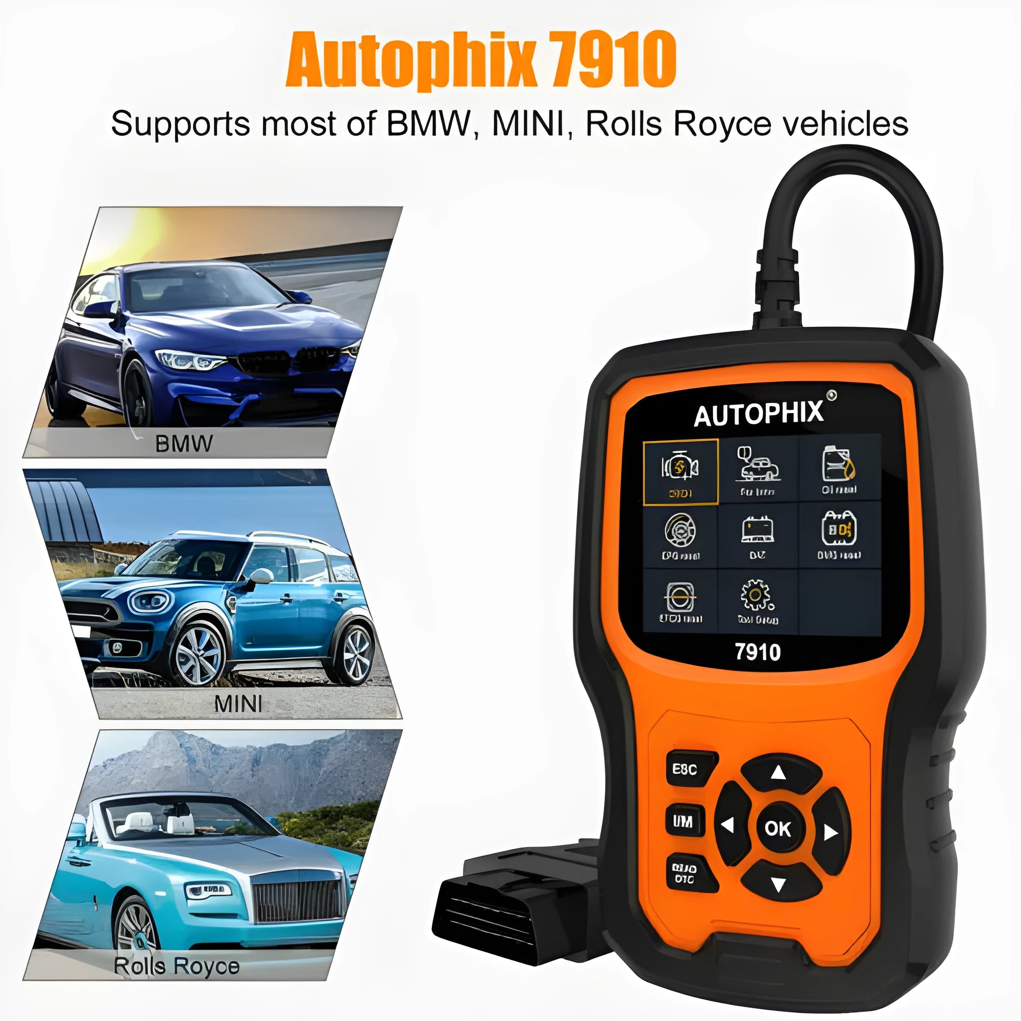 Autophix 7910 handheld BMW and universal OBD2 car diagnostic scanner tool