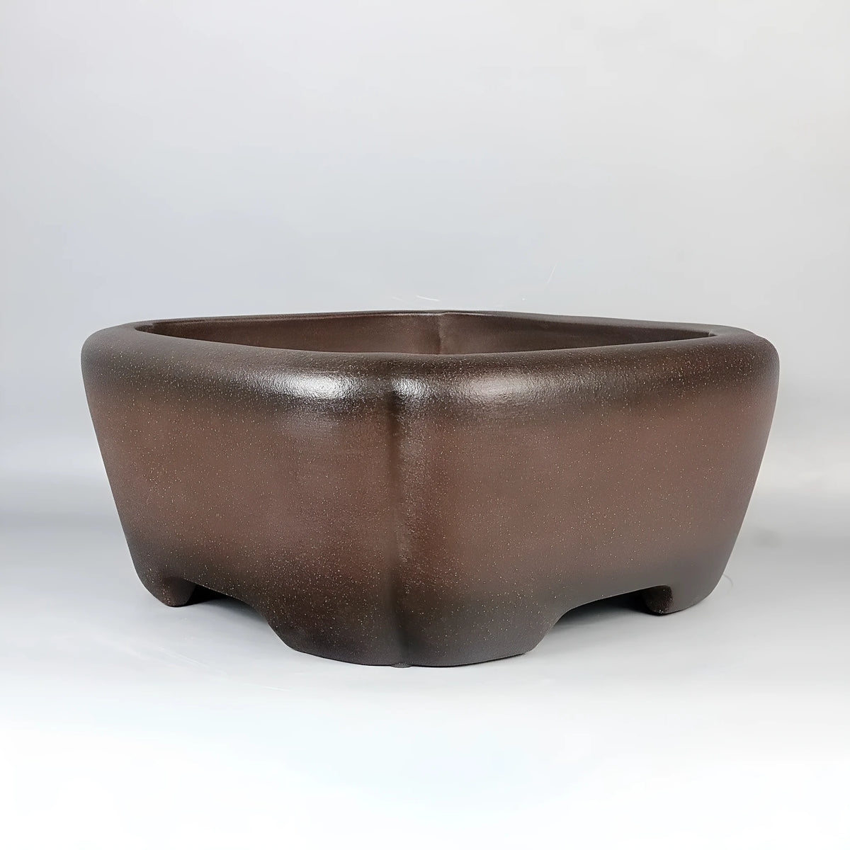 Handmade antique square purple sand ceramic bonsai flower pot, 41x41x18cm, for flowers and green plants